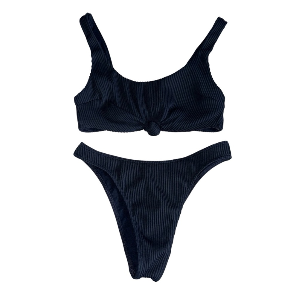 🌊 Hollister | Bikini Set ribbed Navy with knot